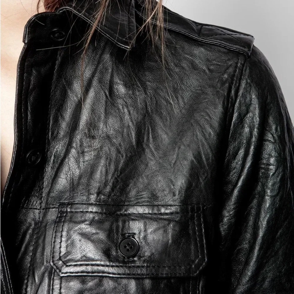 ZADIG & VOLTAIRE Rexy Crinkle Lamb Leather Dress - Picture 4 of 10